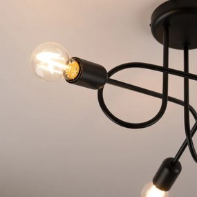 Sollux SL.1434 - Prisadený luster LOOP 3xE27/15W/230V čierna