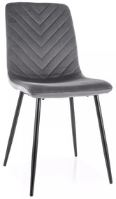 Čalouněná jídelní židle Daren Velvet šedá