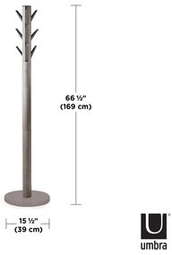 Sivý vešiak z kaučukového dreva Flapper - Umbra