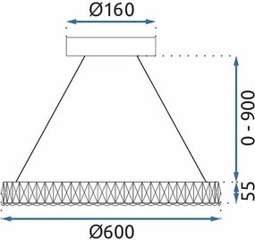 Toolight Toolight, LED stropné svietidlo 60cm MS002-CP, ružové zlato, OSW-09611