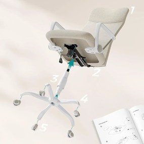 SongmicsHome Kancelárska stolička DINA, max.120kg, béžová/biela