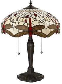 Endon 64085 - Stolná lampa Tiffany DRAGONFLY 2xE27/60W/230V pr. 41 cm