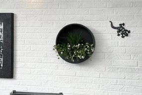 Kvetináč na stenu MURA, sklolaminát, Ø 40 cm, čierna