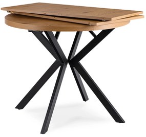 PROXIMA.store - Okrúhly rozkladací stôl LUGO FARBA: biela, FARBA NÔH: zlatá