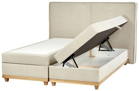 Kontinentálna posteľ s úložným priestorom 160 x 200 cm béžová DYNASTY Beliani