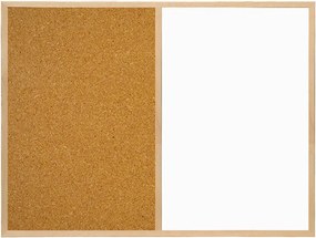 Toptabule.sk  Kombinovaná tabuľa biela v drevenom ráme CLASSIC 90x60 cm