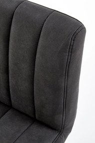 Barová stolička INKA - kov, ekokoža, tmavo šedá