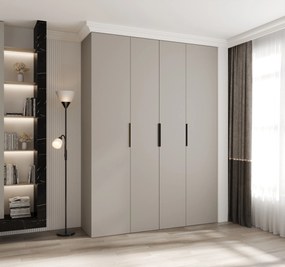 Šatníková skriňa 180 cm Carmela 40-4 (kašmír + čierna). Akcia -20%. Vlastná spoľahlivá doprava až k Vám domov. 1126667