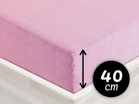 Froté napínacie prestieradlo na extra vysoký matrac FR-008 Ružová lila 90 x 200 - výška 40 cm
