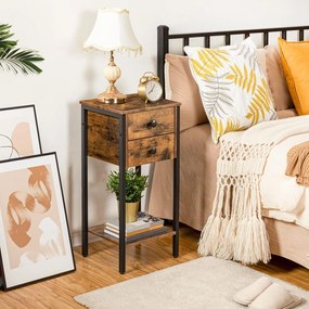 Noční stolek Vasagle Noxwood 35 cm černý/hnědý
