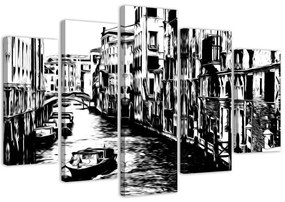 Gario Obraz na plátne Benátsky kanál - 5 dielny Rozmery: 100 x 70 cm