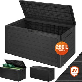 Úložný box WOODEBOX - 280L, 120x46x57cm, antracitová Prosperplast
