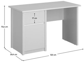 PC stolík ERODON (biela). Vlastná spoľahlivá doprava až k Vám domov. 1091565