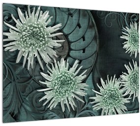 Obraz - Zelené kvety (70x50 cm)