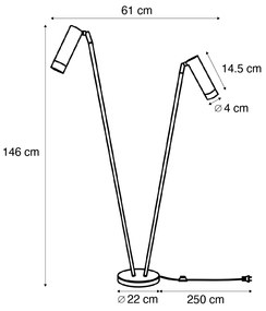 Moderná stojaca lampa béžová 2-svetlá GU10 35mm - Thomas