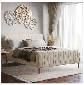 Čalúnená posteľ bez matraca FLORA 160x200 cm béžová