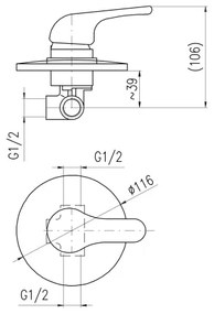 RAV Slezák SA083-Sprchová batéria pre podomietkovú montáž SAZAVA lesklý chróm