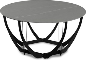 XXXLutz KONFERENČNÝ STOLÍK, sivá, čierna, kov, kameň, 80/80/40 cm Xora - Stolíky do obývačky - 001815032904