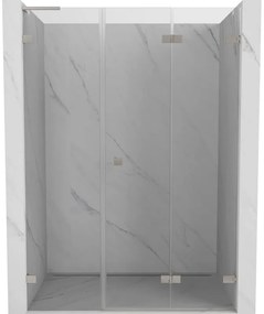 Mexen Lunar-F, L pravé sklápacie sprchové dvere 135 cm, 8mm číre sklo, oceľový profil, 836SL-135-050-97-00-P