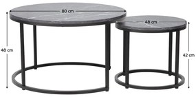 Set 2 ks konferenčných stolíkov Cayera (tmavosivá + čierna). Vlastná spoľahlivá doprava až k Vám domov. 1119731