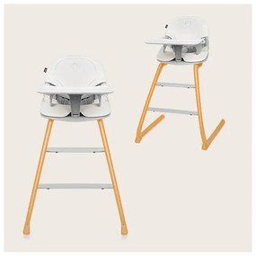 Lionelo - Detská jedálenská stolička 2v1 DALIA biela/šedá