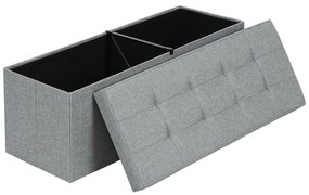 SONGMICS Úložný sedací box čalúnený skladací 110x38 cm sivý