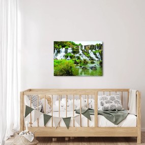 Obraz - vodopády so zeleňou (70x50 cm)
