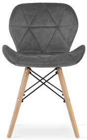 Jedálenská zostava TODI 80cm okrúhly stolový set biely + 4 stoličky LAGO sivé