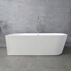 Voľne stojaca akrylátová vaňa REA WENUS LEFT 170x80 cm biela, sifón Click-Clack - čierny