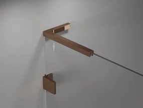 Mexen Lunar L, sklápací sprchový kút ľavý 70 x 80 cm, 8mm číre sklo, ružové zlato profil, 834L-070-080-60-00-L