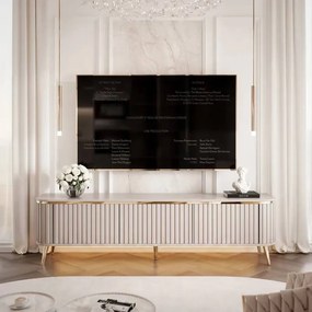 TV stolík ROMANIA na nohách 165 cm drážkovaný kašmír