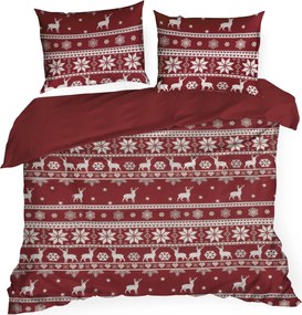 VIANOČNÉ RENFORCÉ OBLIEČKY OSLO 160X200 CM, 2 KS 70X80 CM VZOROVANÉ
