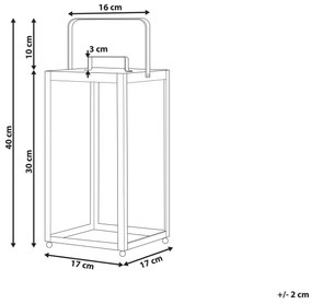 Kovový lampáš 30 cm čierny LEPAR Beliani