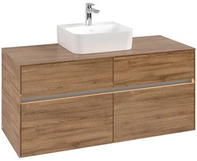 VILLEROY &amp; BOCH Collaro závesná skrinka pod umývadlo na dosku (umývadlo v strede), 4 zásuvky, s LED osvetlením, 1200 x 500 x 548 mm, Oak Kansas, C097B0RH