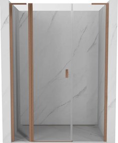 Mexen, Mexen Mist L Otočné sprchové dvere 150 cm, transparentné, brúsená meď - 8A4L-150-001-65-00