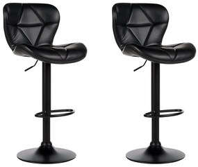Sada 2 barových stoličiek z umelej kože čierna VALETTA II Beliani