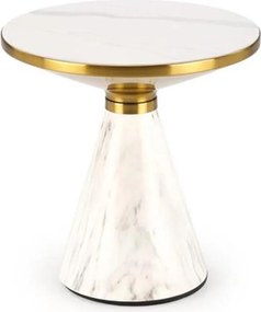 Konferenčný stolík Talbi biela mramor/biela