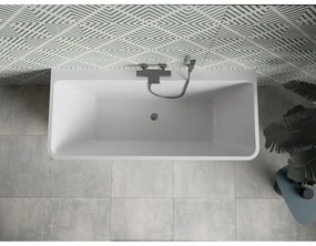 Mexen Volta, voľne stojaca nástenna vaňa 170 x 75 cm, biela, brúsený grafit prepad, 51131707500-95