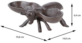 Napájadlo pre vtáky Bee, 6,5x20 cm, liatina, hnedá