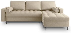 Béžová rozkladacia rohová pohovka Milo Casa Santo, pravý roh