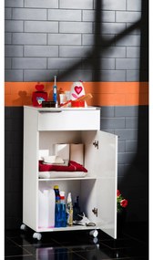 Komoda na kolieskach Aderyn 1 (biela). Akcia -19%. Vlastná spoľahlivá doprava až k Vám domov. 1108512