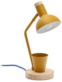 Stolová lampa v horčicovej farbe s kovovým tienidlom (výška 37 cm) Katia – Kave Home
