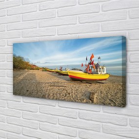 Obraz na plátne Gdańsk Beach lode sea 140x70 cm