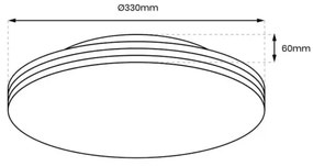 LED Kúpeľňové stropné svietidlo BEVER LED/16W/230V 4000K pr. 33 cm IP44