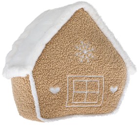 Vianočná dekorácia Textilná chalúpka béžová, 26 x 30 x 10 cm