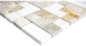 Mozaika z prírodného kameňa XNM MC719 30,5x30,5 cm sivá/biela