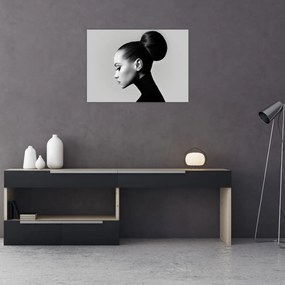 Sklenený obraz - Profil krásnej ženy (70x50 cm)