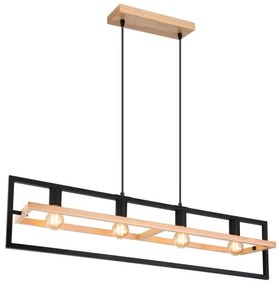 Globo 15575-4H - Luster na lanku ERICA 4xE27/40W/230V čierna/béžová