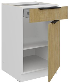 Dolná kuchynská skrinka Carminia 50 D 1F 1S BB PREMIUM BOX (dub cremona + biela). Akcia -20%. Vlastná spoľahlivá doprava až k Vám domov. 1128048
