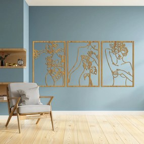 SENTOP | Trojdielna nástenná dekorácia ženy – Moderné art umenie | SENTOP HDF0480
